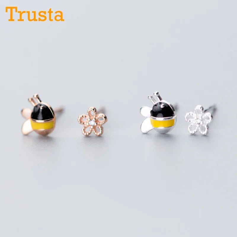 Bee and Flower Variation Earrings WEM Support (www.WEM.support)