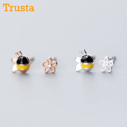 Bee and Flower Variation Earrings WEM Support (www.WEM.support)